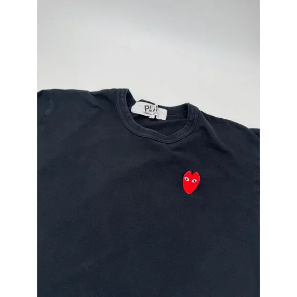 Comme Des Garcons Play Black Heart Logo jersey T-Shirt Size L Made In Japan - Picture 3 of 14